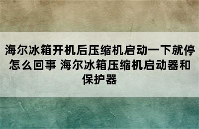 海尔冰箱开机后压缩机启动一下就停怎么回事 海尔冰箱压缩机启动器和保护器